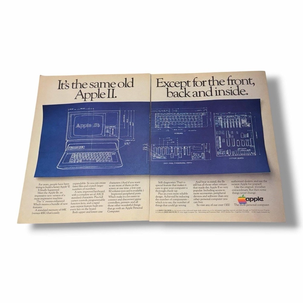 1983 Apple It's the Same Old Apple II Vintage Print Ad AD